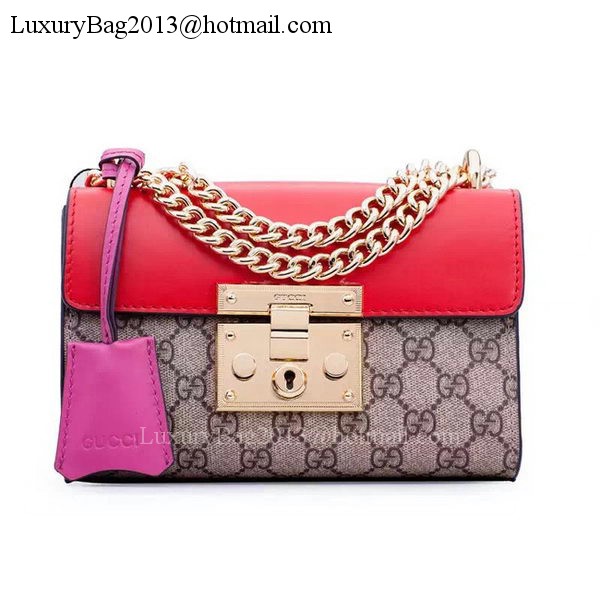 Gucci Padlock GG Supreme Shoulder Bags 409487 Red Gucci Padlock GG Supreme Shoulder Bags 409487 Red