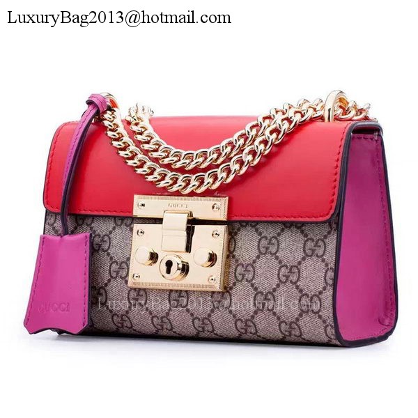Gucci Padlock GG Supreme Shoulder Bags 409487 Red Gucci Padlock GG Supreme Shoulder Bags 409487 Red
