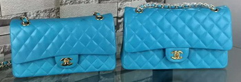 Chanel 2.55 Series Flap Bag Lambskin Leather A5024 Blue Chanel 2.55 Series Flap Bag Lambskin Leather A5024 Blue