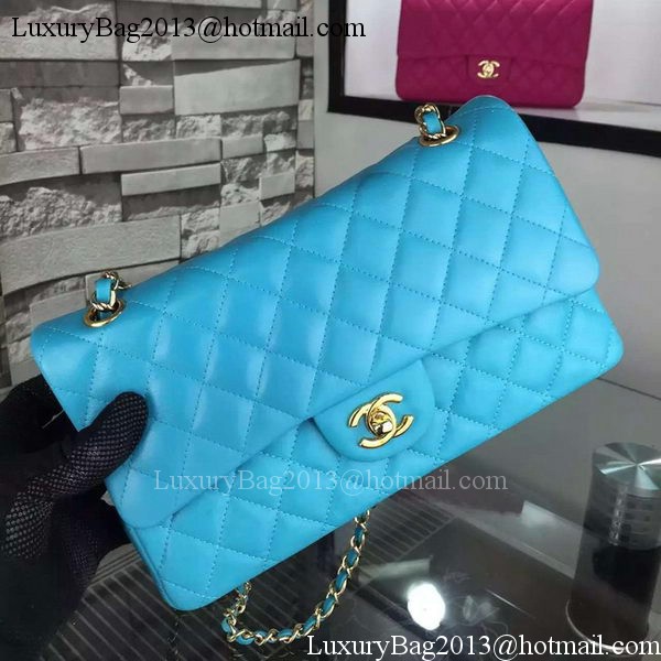 Chanel 2.55 Series Flap Bag Lambskin Leather A5024 Blue Chanel 2.55 Series Flap Bag Lambskin Leather A5024 Blue