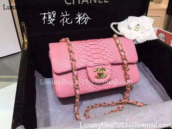 Chanel mini Classic Flap Bag Original Snake Leather A1116 Pink Chanel mini Classic Flap Bag Original Snake Leather A1116 Pink