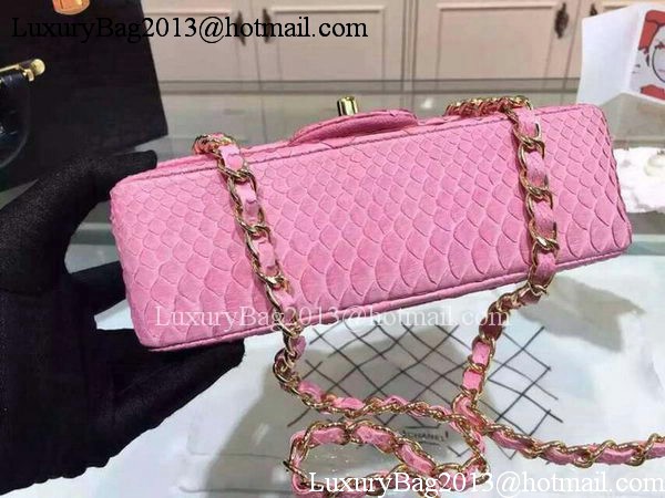 Chanel mini Classic Flap Bag Original Snake Leather A1116 Pink Chanel mini Classic Flap Bag Original Snake Leather A1116 Pink