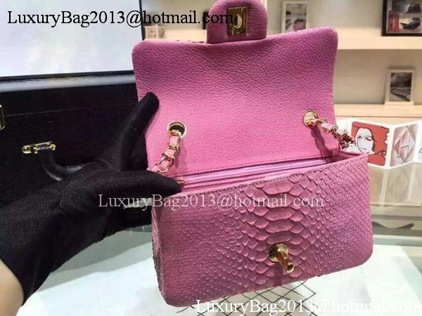 Chanel mini Classic Flap Bag Original Snake Leather A1116 Pink Chanel mini Classic Flap Bag Original Snake Leather A1116 Pink