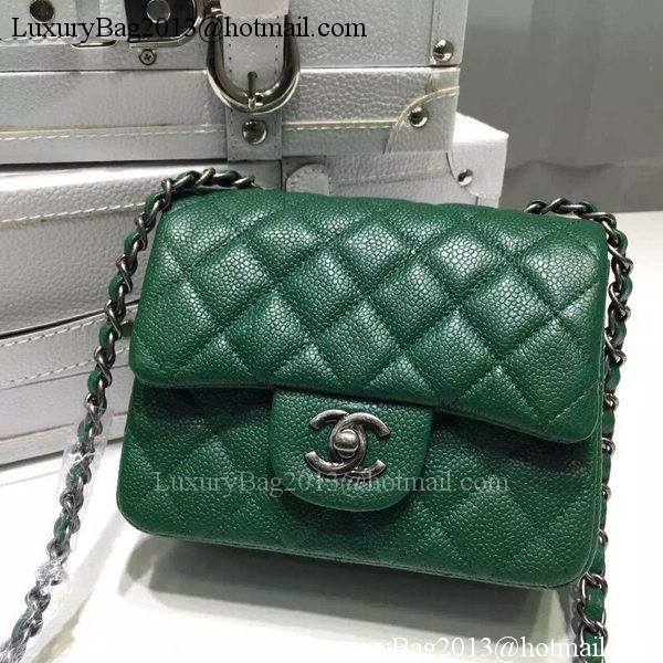 Chanel Classic MINI Flap Bag Litchi Leather A6874 Green Chanel Classic MINI Flap Bag Litchi Leather A6874 Green