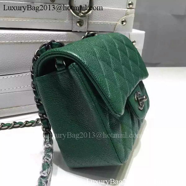 Chanel Classic MINI Flap Bag Litchi Leather A6874 Green Chanel Classic MINI Flap Bag Litchi Leather A6874 Green