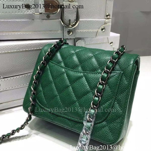 Chanel Classic MINI Flap Bag Litchi Leather A6874 Green Chanel Classic MINI Flap Bag Litchi Leather A6874 Green