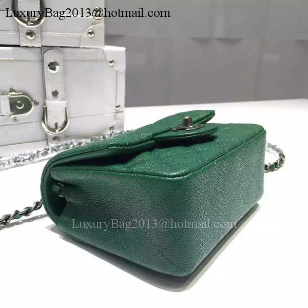 Chanel Classic MINI Flap Bag Litchi Leather A6874 Green Chanel Classic MINI Flap Bag Litchi Leather A6874 Green