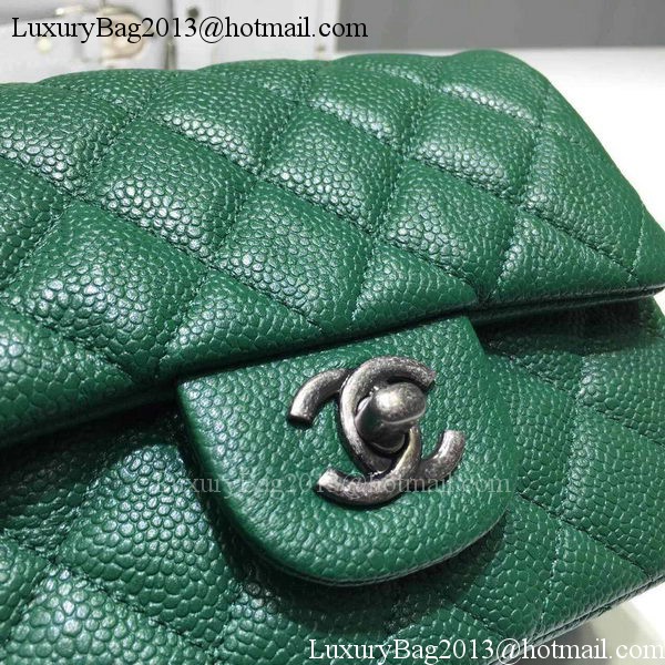 Chanel Classic MINI Flap Bag Litchi Leather A6874 Green Chanel Classic MINI Flap Bag Litchi Leather A6874 Green