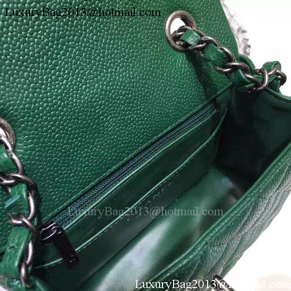 Chanel Classic MINI Flap Bag Litchi Leather A6874 Green Chanel Classic MINI Flap Bag Litchi Leather A6874 Green