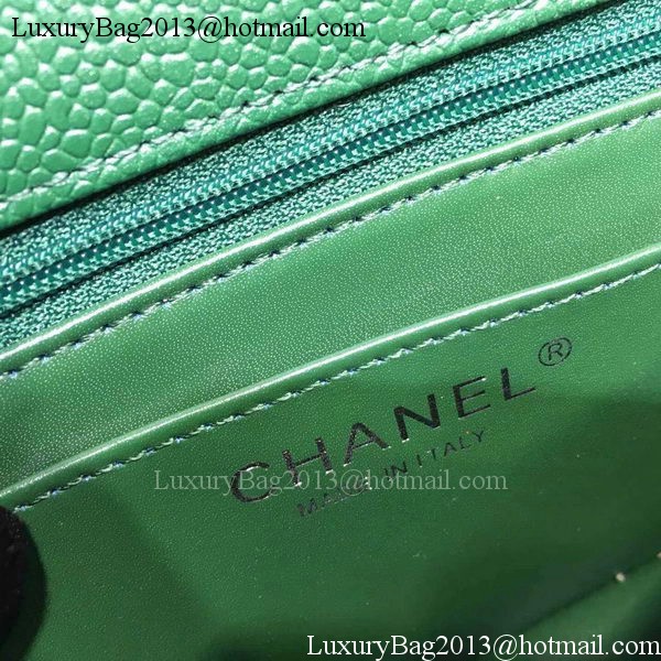 Chanel Classic MINI Flap Bag Litchi Leather A6874 Green Chanel Classic MINI Flap Bag Litchi Leather A6874 Green