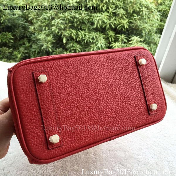 Hermes Birkin 25CM Tote Bag Litchi Leather H25T Red Hermes Birkin 25CM Tote Bag Litchi Leather H25T Red