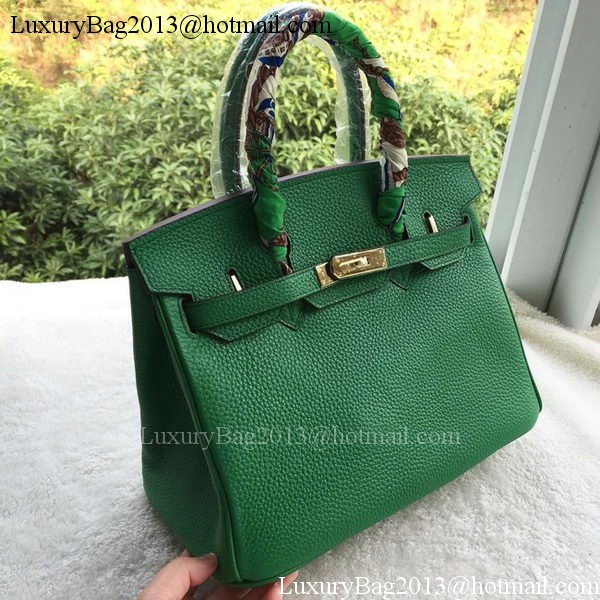Hermes Birkin 30CM Tote Bags Green Calfskin Leather BK30 Gold Hermes Birkin 30CM Tote Bags Green Calfskin Leather BK30 Gold