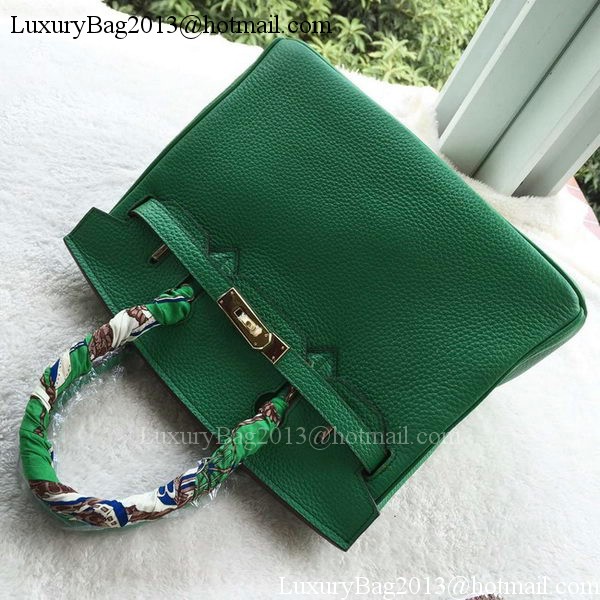 Hermes Birkin 30CM Tote Bags Green Calfskin Leather BK30 Gold Hermes Birkin 30CM Tote Bags Green Calfskin Leather BK30 Gold