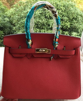 Hermes Birkin 30CM Tote Bags Red Calfskin Leather BK30 Gold Hermes Birkin 30CM Tote Bags Red Calfskin Leather BK30 Gold