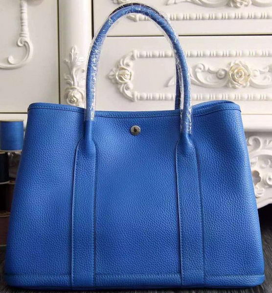 Hermes Garden Party 36cm 30cm Tote Bag Original Leather Blue