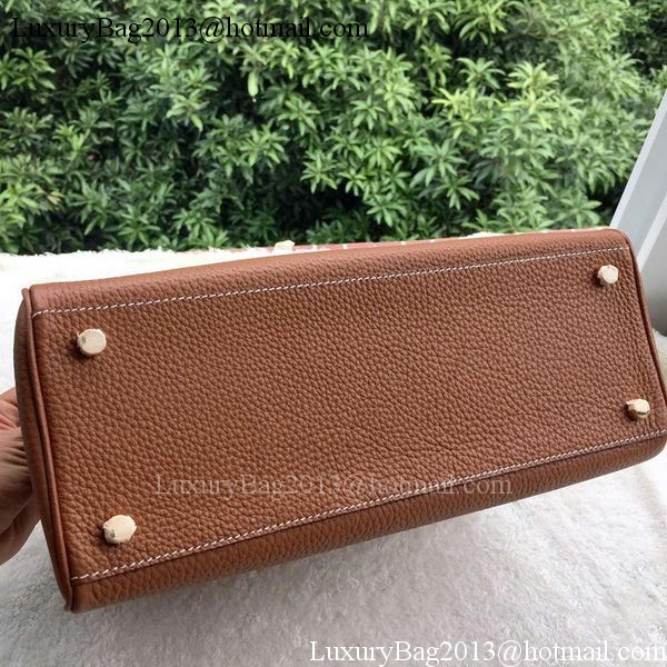Hermes Kelly 32cm Shoulder Bag Brown Calfskin Leather K32CL Gold Hermes Kelly 32cm Shoulder Bag Brown Calfskin Leather K32CL Gold