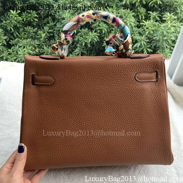Hermes Kelly 32cm Shoulder Bag Brown Calfskin Leather K32CL Gold Hermes Kelly 32cm Shoulder Bag Brown Calfskin Leather K32CL Gold