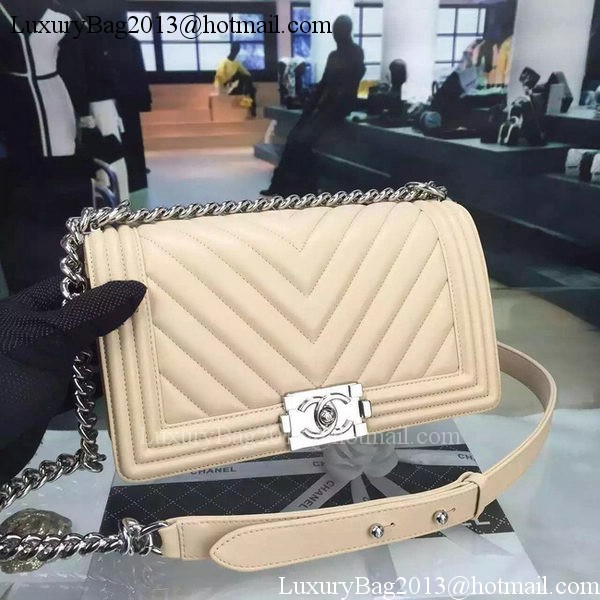 Boy Chanel Flap Bag Original Chevron Nubuck Leather A5708 Apricot Boy Chanel Flap Bag Original Chevron Nubuck Leather A5708 Apricot