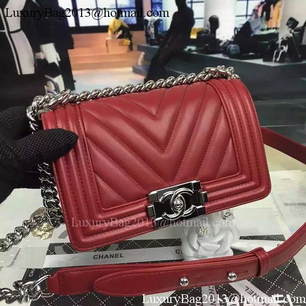 Boy Chanel mini Flap Bag Original Chevron Nubuck Leather A5707 Burgundy Boy Chanel mini Flap Bag Original Chevron Nubuck Leather A5707 Burgundy
