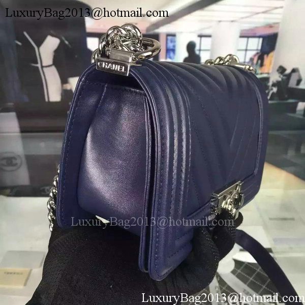 Boy Chanel mini Flap Bag Original Chevron Nubuck Leather A5707 Royal Boy Chanel mini Flap Bag Original Chevron Nubuck Leather A5707 Royal