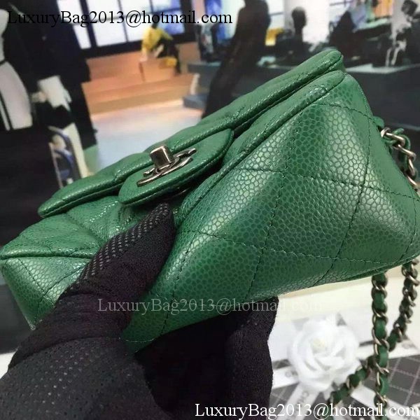 Chanel Classic MINI Flap Bag Cannage Pattern Leather A8171 Green Chanel Classic MINI Flap Bag Cannage Pattern Leather A8171 Green