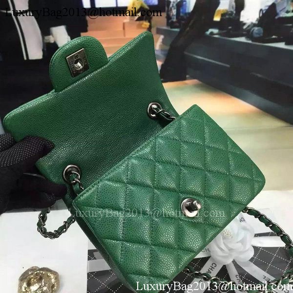 Chanel Classic MINI Flap Bag Cannage Pattern Leather A8171 Green Chanel Classic MINI Flap Bag Cannage Pattern Leather A8171 Green