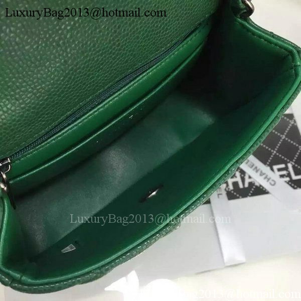 Chanel Classic MINI Flap Bag Cannage Pattern Leather A8171 Green Chanel Classic MINI Flap Bag Cannage Pattern Leather A8171 Green