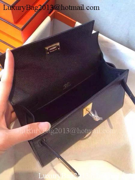 Hermes MINI Kelly 22cm Tote Bag Calfskin Leather K22 Black Hermes MINI Kelly 22cm Tote Bag Calfskin Leather K22 Black