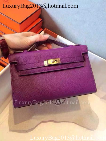 Hermes MINI Kelly 22cm Tote Bag Calfskin Leather K22 Purple Hermes MINI Kelly 22cm Tote Bag Calfskin Leather K22 Purple