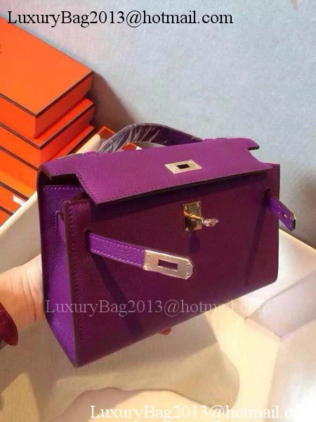 Hermes MINI Kelly 22cm Tote Bag Calfskin Leather K22 Purple Hermes MINI Kelly 22cm Tote Bag Calfskin Leather K22 Purple
