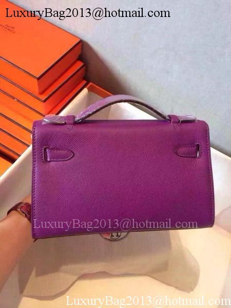 Hermes MINI Kelly 22cm Tote Bag Calfskin Leather K22 Purple Hermes MINI Kelly 22cm Tote Bag Calfskin Leather K22 Purple