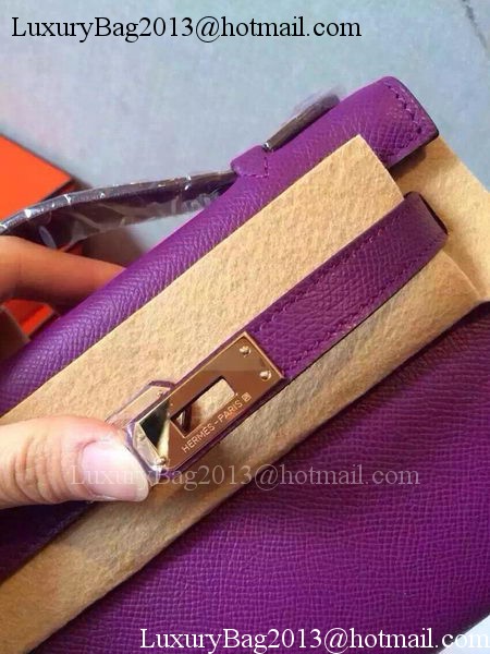 Hermes MINI Kelly 22cm Tote Bag Calfskin Leather K22 Purple Hermes MINI Kelly 22cm Tote Bag Calfskin Leather K22 Purple