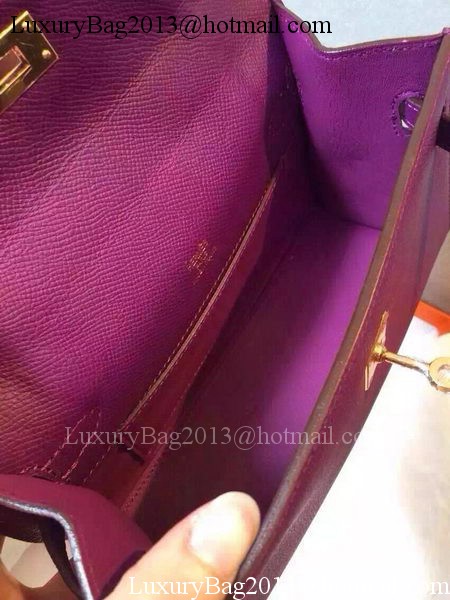 Hermes MINI Kelly 22cm Tote Bag Calfskin Leather K22 Purple Hermes MINI Kelly 22cm Tote Bag Calfskin Leather K22 Purple