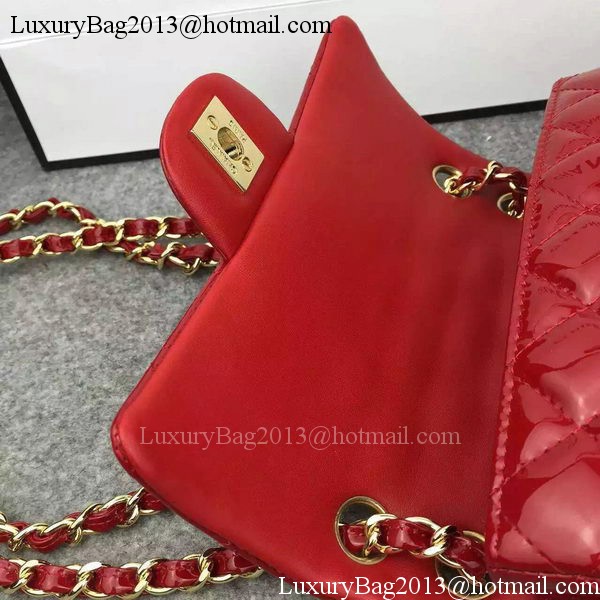 Chanel 2.55 Series Double Flap Bag Burgundy Original Patent Leather CF7024 Gold Chanel 2.55 Series Double Flap Bag Burgundy Original Patent Leather CF7024 Gold