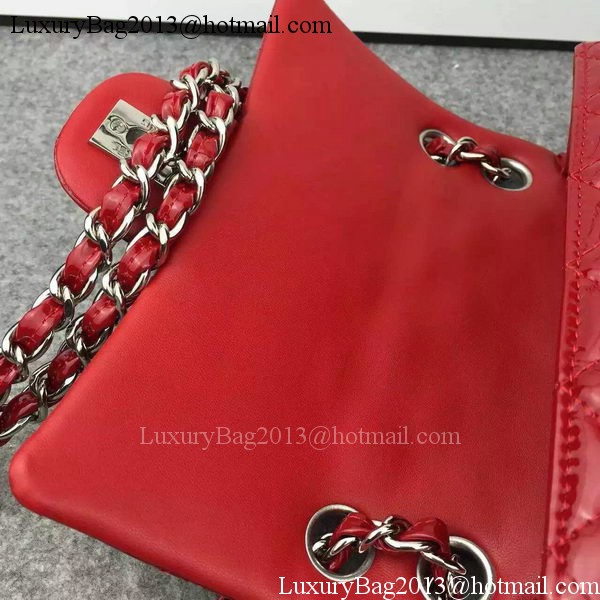 Chanel 2.55 Series Double Flap Bag Burgundy Original Patent Leather CF7024 Silver Chanel 2.55 Series Double Flap Bag Burgundy Original Patent Leather CF7024 Silver