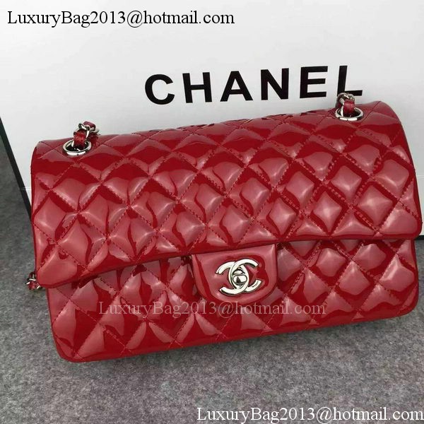 Chanel 2.55 Series Double Flap Bag Red Original Patent Leather CF7024 Silver Chanel 2.55 Series Double Flap Bag Red Original Patent Leather CF7024 Silver