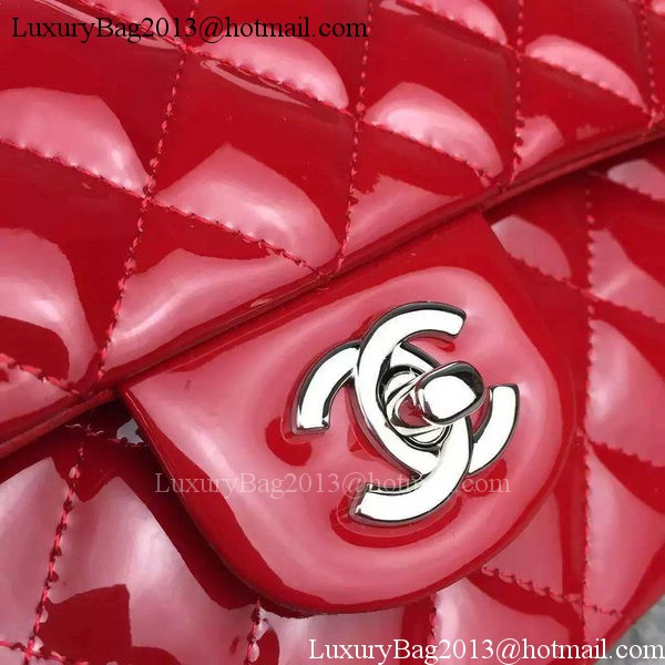 Chanel 2.55 Series Double Flap Bag Red Original Patent Leather CF7024 Silver Chanel 2.55 Series Double Flap Bag Red Original Patent Leather CF7024 Silver