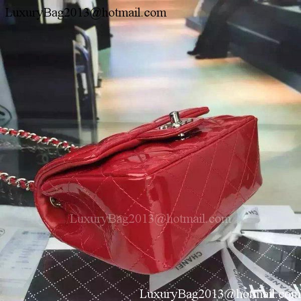 Chanel Classic mini Flap Bag Red Original Patent Leather CF7171 Silver Chanel Classic mini Flap Bag Red Original Patent Leather CF7171 Silver