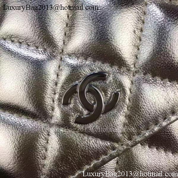 Chanel mini Flap Bag Gold Cannage Pattern A8373 Silver Chanel mini Flap Bag Gold Cannage Pattern A8373 Silver