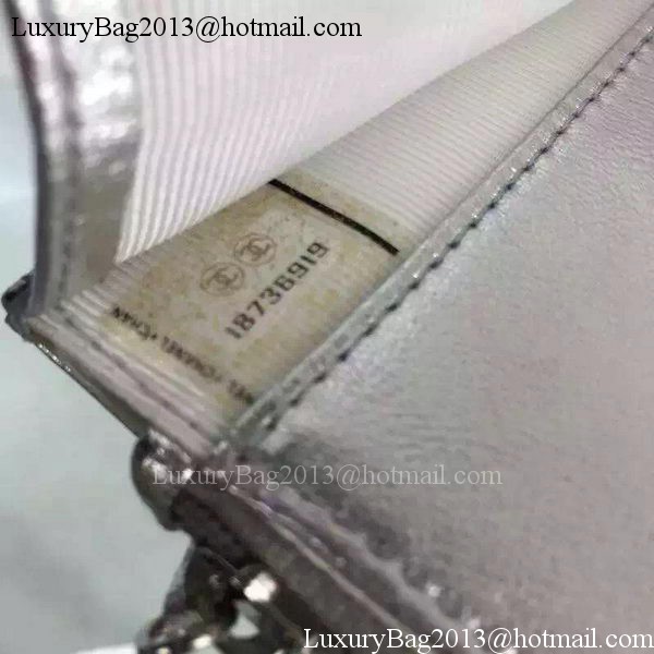 Chanel mini Flap Bag Silver Cannage Pattern A8373 Silver Chanel mini Flap Bag Silver Cannage Pattern A8373 Silver