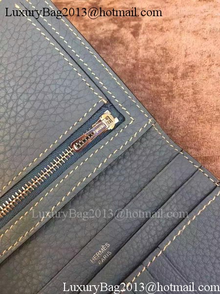 Hermes Bi-Fold Wallet Togo Leather H512 Blue Hermes Bi-Fold Wallet Togo Leather H512 Blue