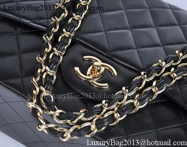 Chanel Maxi Classic Bag A36098 Black Sheepskin Gold