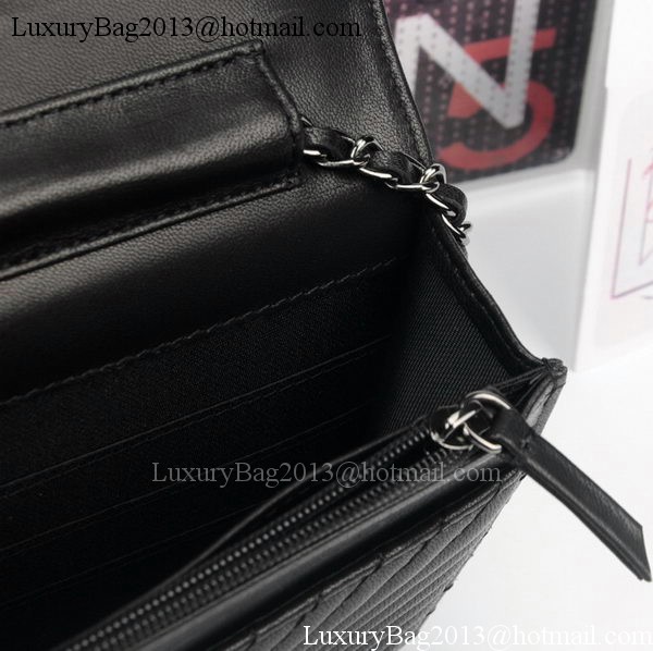 Chanel V mini Flap Bag Chevron Leather A33814V Black Chanel V mini Flap Bag Chevron Leather A33814V Black