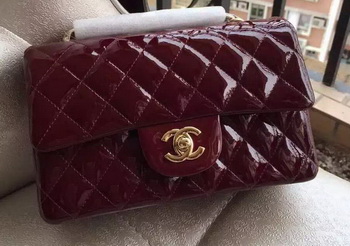 Chanel mini Classic Flap Bag Original Patent A1116 Burgundy Chanel mini Classic Flap Bag Original Patent A1116 Burgundy