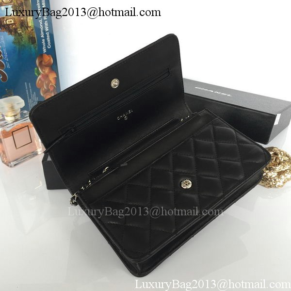 Chanel mini Flap Bag Black Sheepskin Leather A33814S Silver Chanel mini Flap Bag Black Sheepskin Leather A33814S Silver