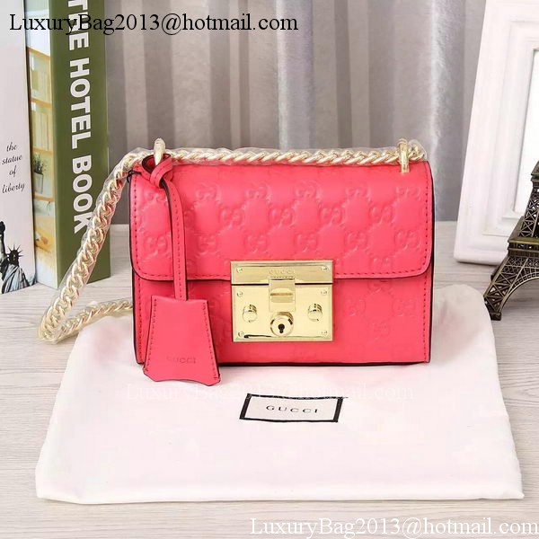 Gucci Padlock Gucci Signature Shoulder Bag 409487 Pink Gucci Padlock Gucci Signature Shoulder Bag 409487 Pink