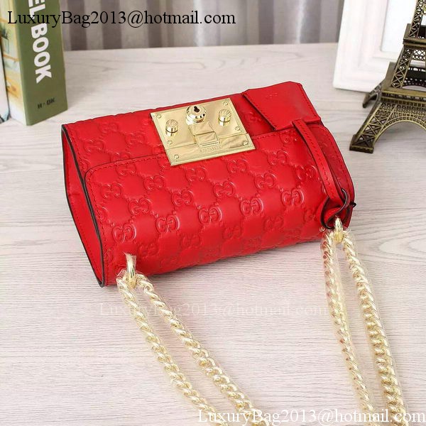 Gucci Padlock Gucci Signature Shoulder Bag 409487 Red Gucci Padlock Gucci Signature Shoulder Bag 409487 Red