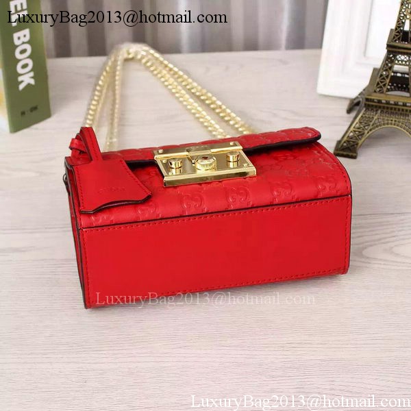 Gucci Padlock Gucci Signature Shoulder Bag 409487 Red Gucci Padlock Gucci Signature Shoulder Bag 409487 Red