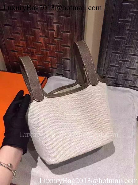 Hermes Picotin Lock 18cm Bag Canvas HPL8618T Dark Grey Hermes Picotin Lock 18cm Bag Canvas HPL8618T Dark Grey