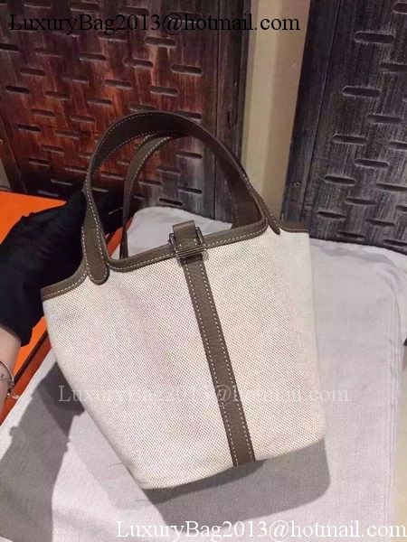 Hermes Picotin Lock 18cm Bag Canvas HPL8618T Dark Grey Hermes Picotin Lock 18cm Bag Canvas HPL8618T Dark Grey